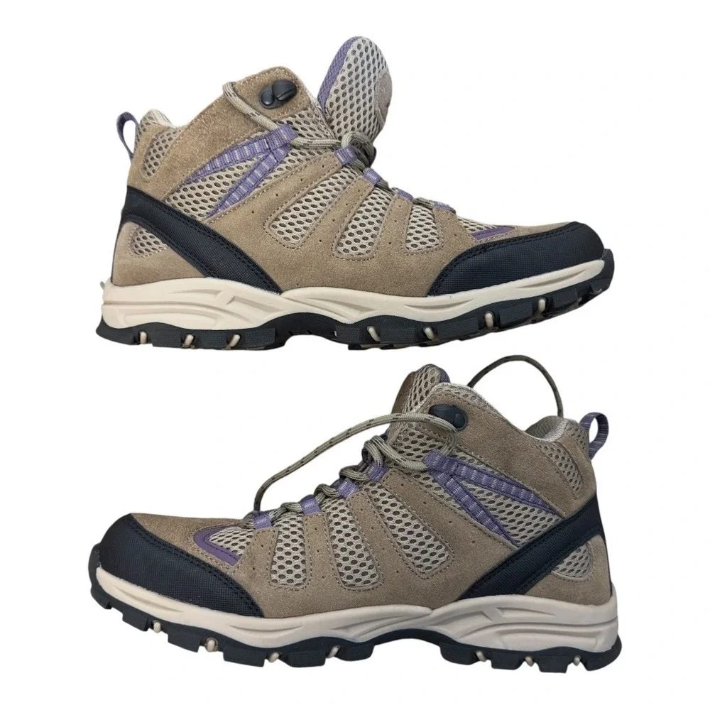 Eddie Bauer Astoria Hiking Boots Gray Purple Lace Up Trail‎ Trek Shoes US 9M
